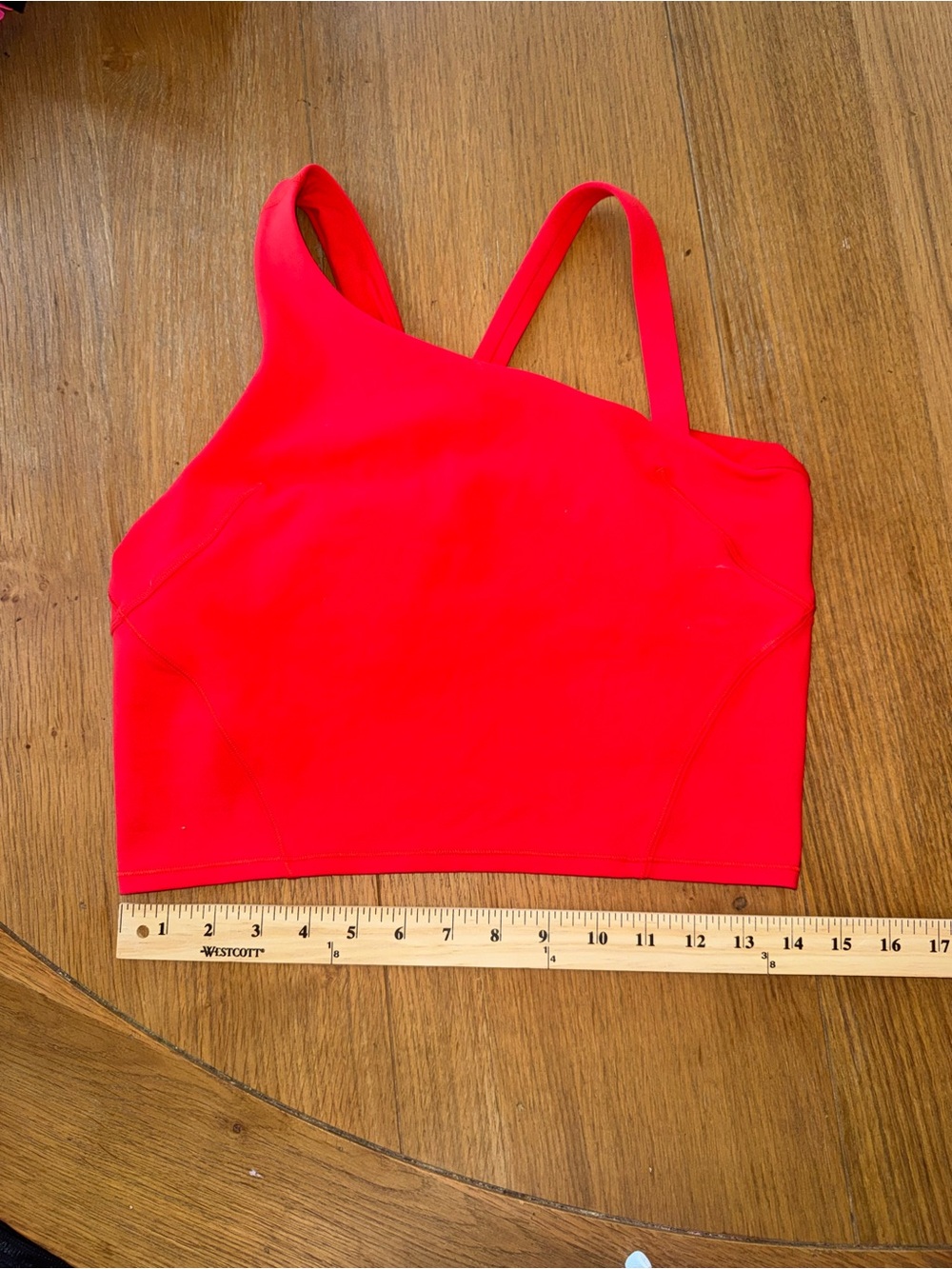 lululemon athletica Red Asymmetric Cropped Tank